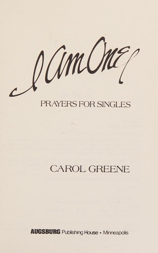 Cover for I am one