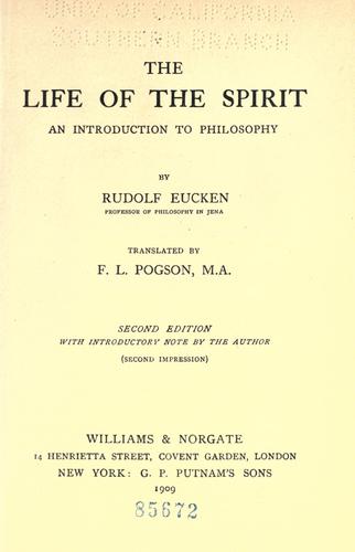 Cover for The life of the spirit