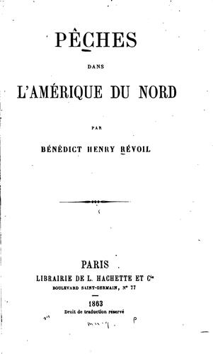 Cover for Peches dans l'Amerique du Nord