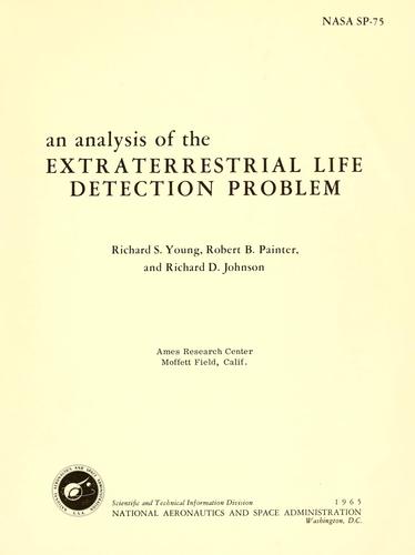 Cover for An analysis of the extraterrestrial life detection problem