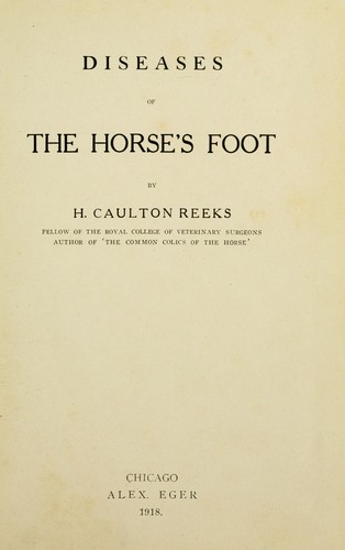 Cover for Diseases of the horse's foot