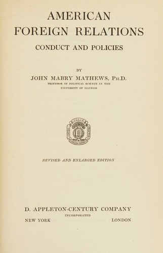 Cover for American foreign relations