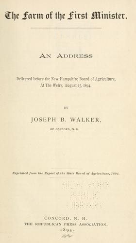 Cover for The farm of the first minister.