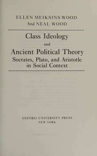Cover for Class ideology and ancient political theory