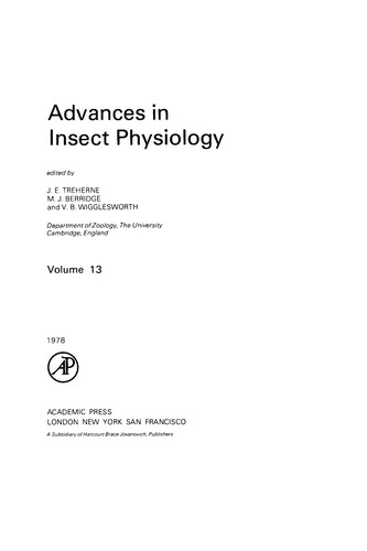 Cover for Advances in insect physiology