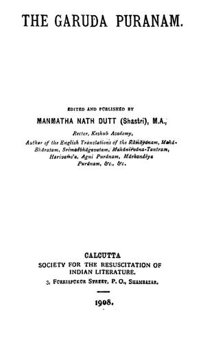 Cover for The Garuda puranam