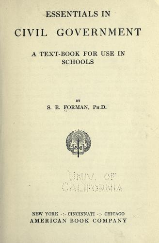 Cover for Essentials in civil government