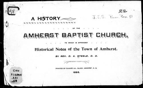 Cover for A history of the Amherst Baptist Church, to which is appended historical notes of the town of Amherst
