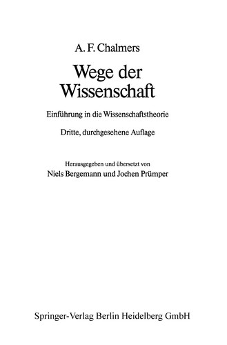 Cover for Wege der Wissenschaft