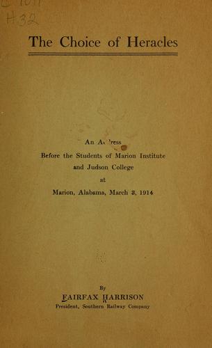 Cover for The choice of Heracles