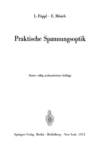 Cover for Praktische Spannungsoptik