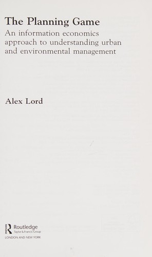 Cover for The planning game