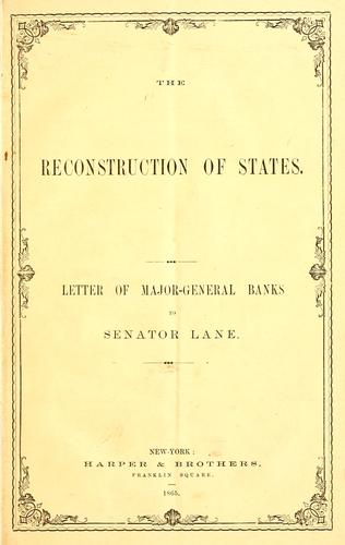 Cover for The reconstruction of states