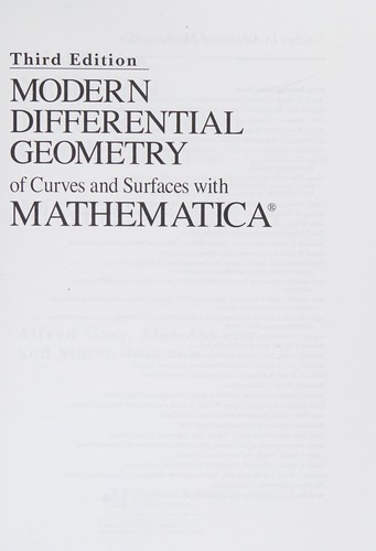 Cover for Modern differential geometry of curves and surfaces with Mathematica.