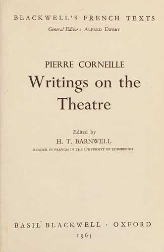 Cover for Writings on the Theatre