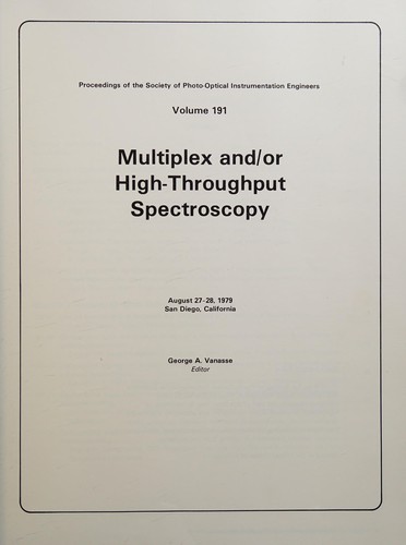 Cover for Multiplex and/or high-throughput spectroscopy