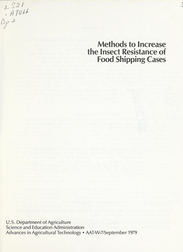 Cover for Methods to increase the insect resistance of food shipping cases