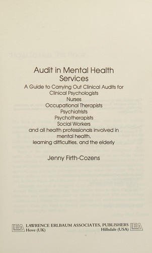 Cover for Audit in mental health services