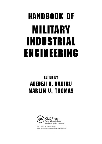 Cover for Handbook of Military Industrial Engineering