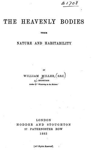Cover for The Heavenly Bodies: Their Nature and Habitability