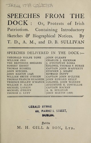 Cover for Speeches from the dock