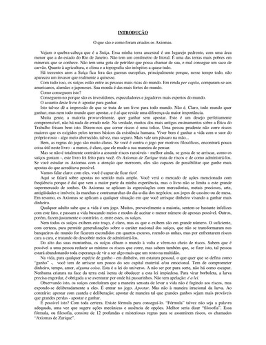 Cover for Os axiomas de Zurique