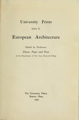 Cover for University prints. Series G.