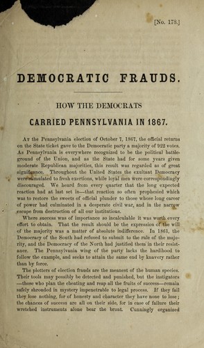 Cover for Democratic frauds