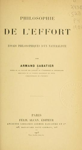 Cover for Philosophie de l'effort