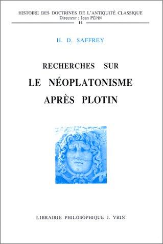Cover for Recherches sur le néoplatonisme après Plotin