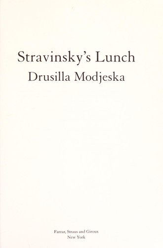 Cover for Stravinsky's lunch
