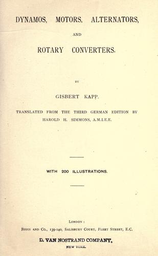 Cover for Dynamos, motors, alternators, and rotary converters