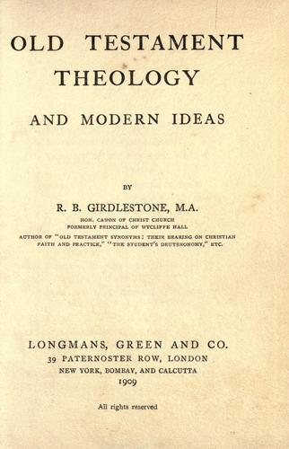 Cover for Old Testament theology and modern ideas