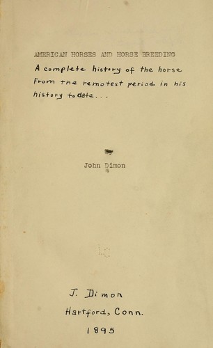 Cover for American horses and horse breeding