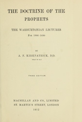 Cover for The doctrine of the prophets