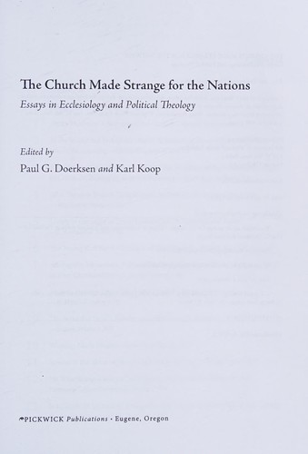 Cover for The Church made strange for the nations
