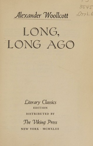 Cover for Long, Long Ago