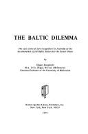 Cover for The Baltic dilemma
