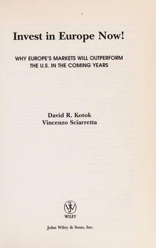Cover for Invest in Europe now!