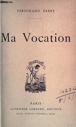 Cover for Ma vocation