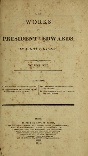 Cover for The works of President Edwards