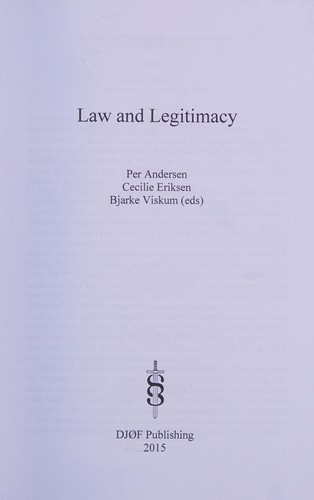 Cover for Law and legitimacy