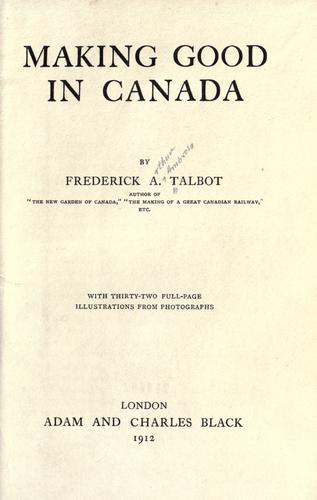 Cover for Making good in Canada.