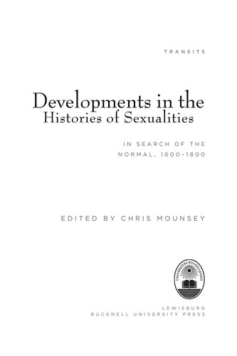 Cover for Developments in the histories of sexualities