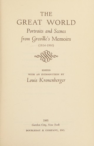 Cover for The great world.