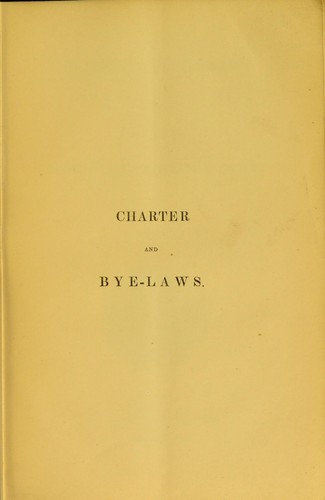 Cover for Charter and bye-laws of the Royal Medical and Chirurgical Society