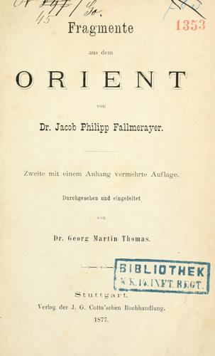 Cover for Fragmente aus dem Orient