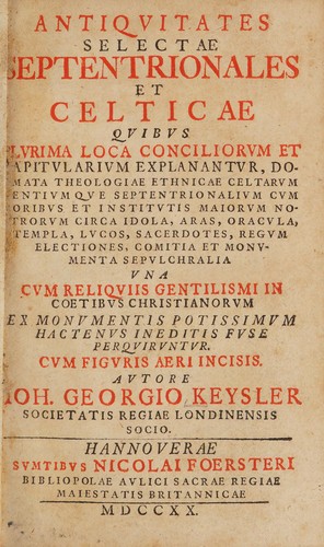 Cover for Antiquitates selectae septentrionales et Celticae