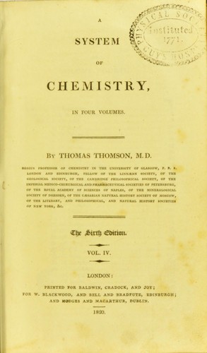 Cover for A system of chemistry