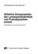 Cover for Affektive Komponenten der Lernerpersönlichkeit und Fremdsprachenerwerb
